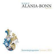 Semesterprogramm Sommer 2019 Alania Bonn