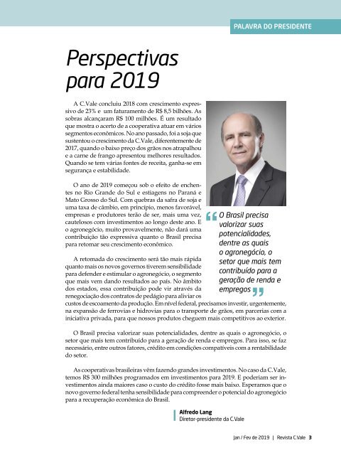 Revista C. Vale edição de Janeiro/Fevereiro de 2019
