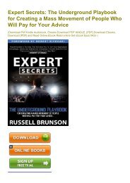 Bright Expert Secrets The Underground Playbook For Creating A
