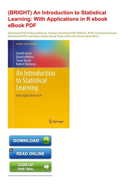 Introduction to statistical learning pdf download adobe reader 9.1 free download for windows 8 64 bit