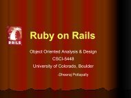 Ruby on Rails - University of Colorado Boulder