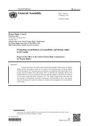 Report of the Office of the United Nations High Commissioner for Human Rights In Sri Lanka