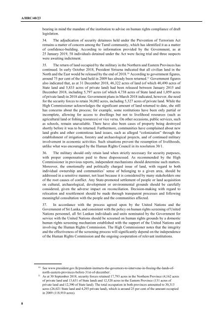 Report of the Office of the United Nations High Commissioner for Human Rights In Sri Lanka