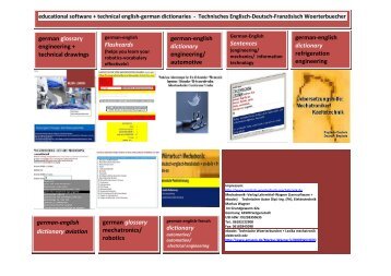 german-english-french translation: glossary engineering