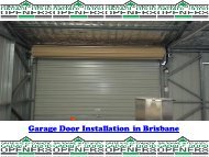 Garage Door Installations Services in Brisbane