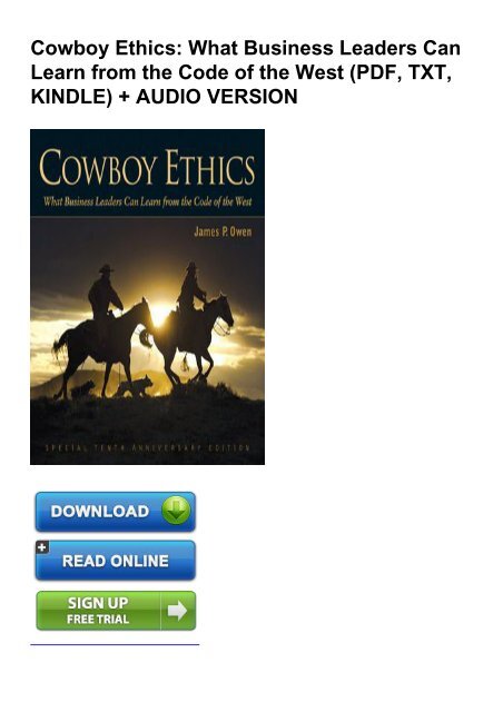 ADAPTABLE) Cowboy Ethics: What Business Leaders Can Learn from the Code of  the West eBook PDF