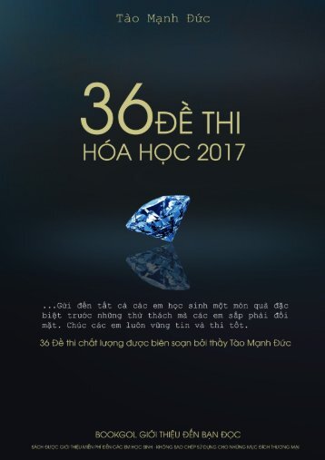 Bookgol giới thiệu 36 đề thi hóa học 2017 Tào Mạnh Đức