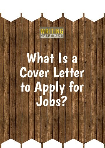 What Is a Cover Letter to Apply for Jobs?