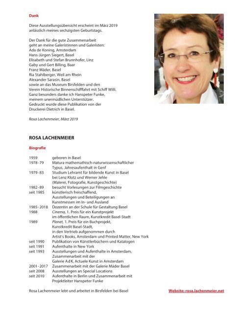 Ausstellungen 1985-2019, Rosa Lachenmeier