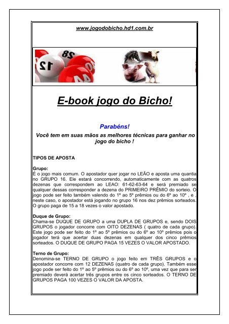 A Probabilidade nos Jogos de Azar: O Jogo do Bicho - PET