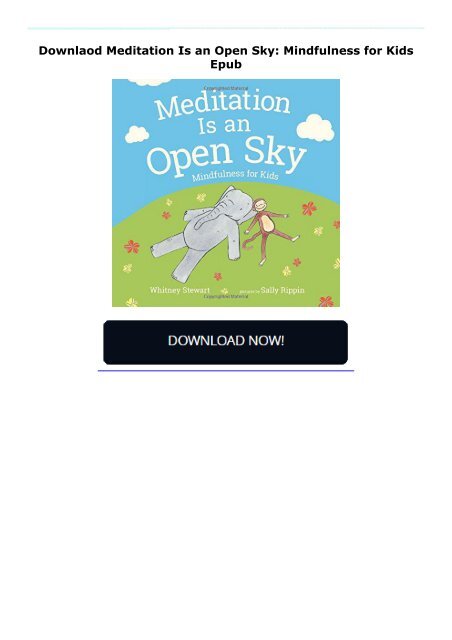 Downlaod Meditation Is an Open Sky: Mindfulness for Kids Epub