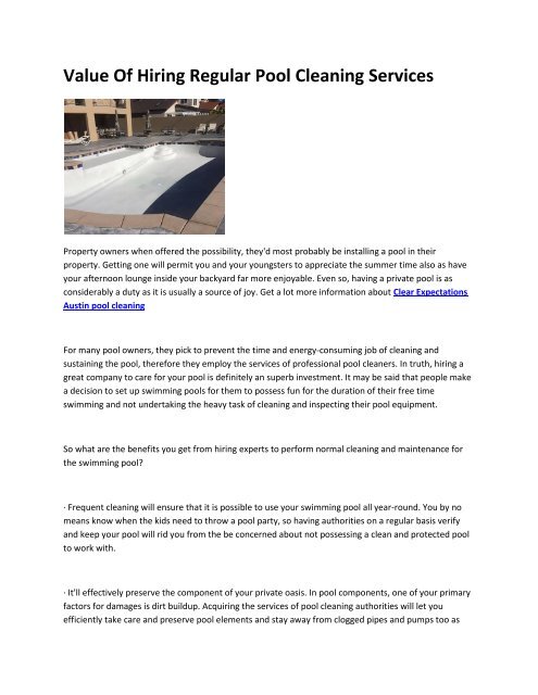 6 pool cleaning austin