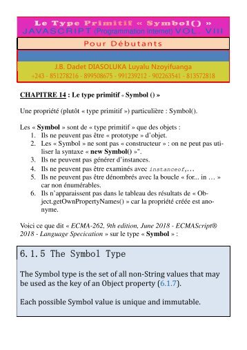 javascript_tome_viii - Le Type Primitif « Symbol() »