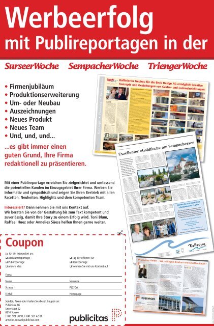 Ausgabe Surseer Woche 5. August 2010 - Trienger Woche