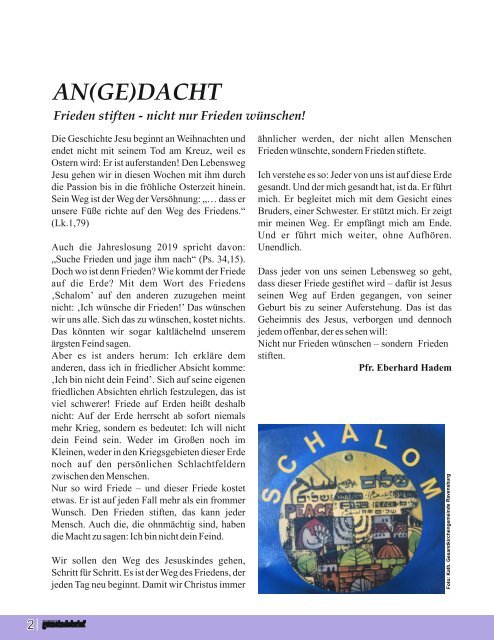 Evang.-luth. Kirchengemeinde Roth - Gemeindebrief März 2019 - Mai 2019