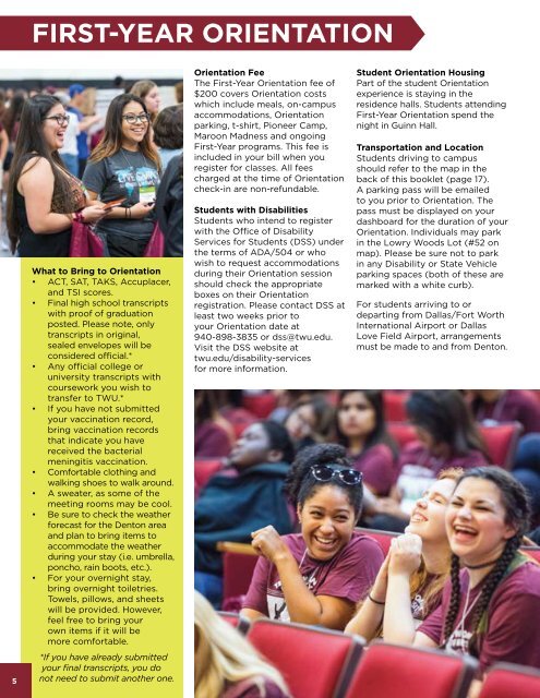 First-Year Student Orientation Booklet 2019