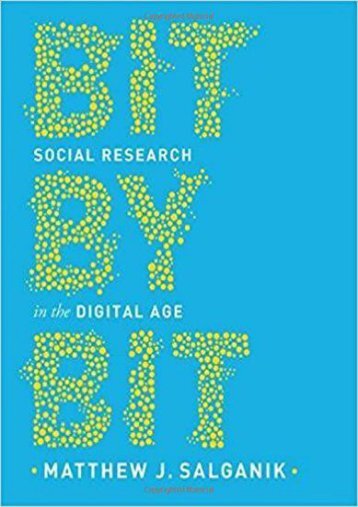 [+]The best book of the month Bit by Bit: Social Research in the Digital Age  [NEWS]