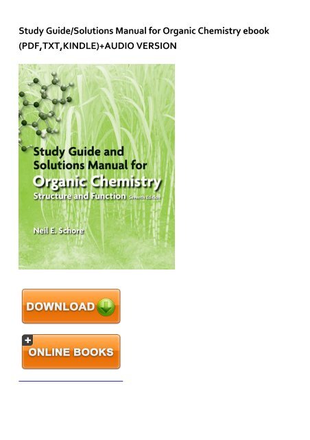 (BARGAIN) Study Guide/Solutions Manual for Organic Chemistry eBook PDF Download