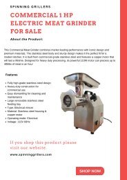 Commercial 1HP Electric Meat Grinder for Sale