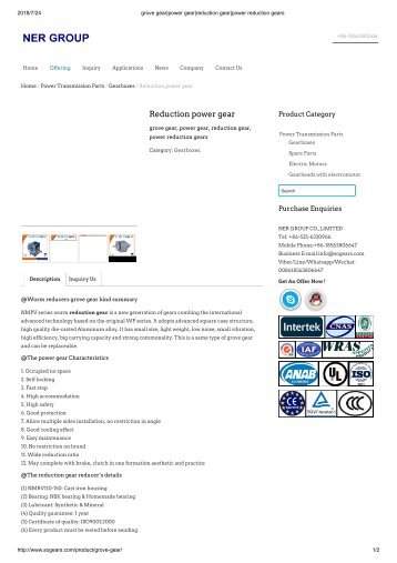 grove gear_power gear_reduction gear_power reduction gears