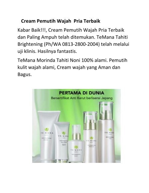 Cream Pemutih Wajah Pria Terbaik yumpu