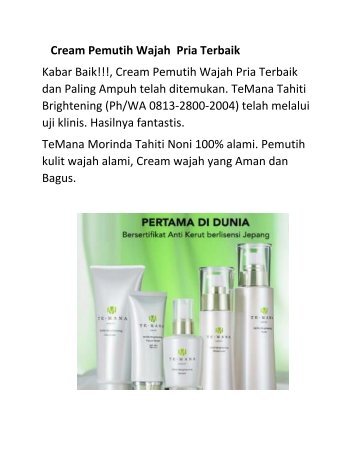 Cream Pemutih Wajah Pria Terbaik 