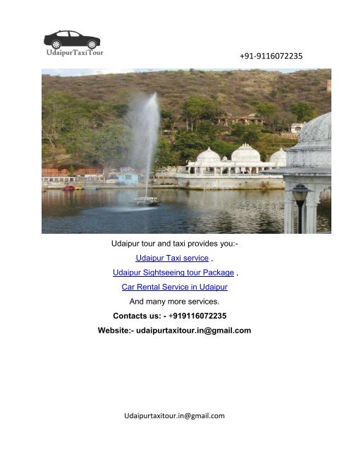 Tourist attraction in Udaipur