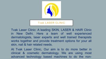 Best Skin Hair & Laser Clinic in New Delhi - Tvak Laser Clinic