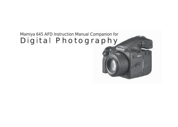 Mamiya 645 AFD Instruction Manual Companion