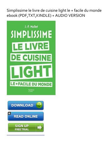 (SELF-SUFFICIENT) Simplissime le livre de cuisine light le + facile du monde ebook eBook PDF