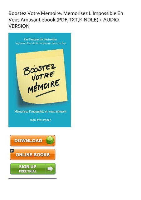 SKYROCKET) Boostez Votre Memoire: Memorisez L'Impossible En Vous Amusant ebook  eBook PDF