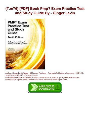 (T.m76) [PDF] Book Pmp? Exam Practice Test and Study Guide By - Ginger Levin