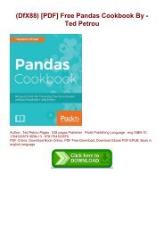 (DfX88) [PDF] Free Pandas Cookbook By - Ted Petrou