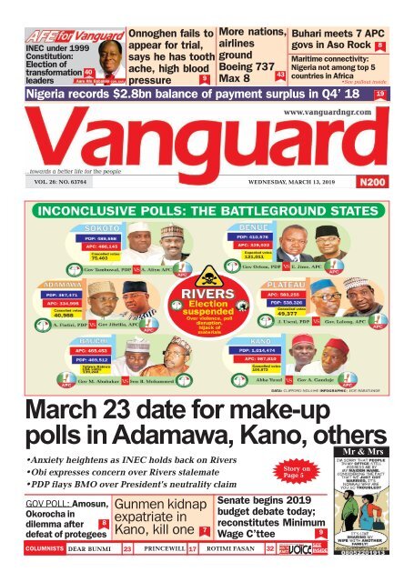13032019 - March 23 date for make-up polls in Adamawa, Kano, others