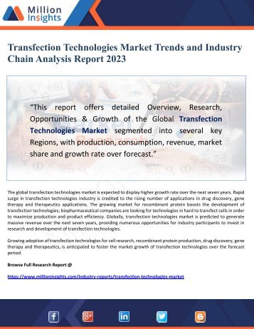 Transfection Technologies Market Trends and Industry Chain Analysis Report 2023