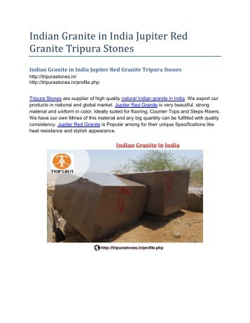 Indian Granite in India Jupiter Red Granite Tripura Stones