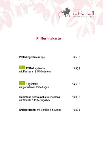 Zusatzkarte "Pfifferlinge"