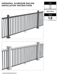 versarail aluminum railing installation instructions - Barrette Outdoor ...