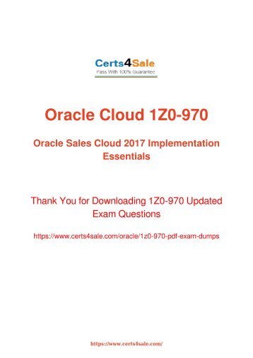 1Z0-970 Exam Dumps - Oracle Sales Management Exam Questions PDF