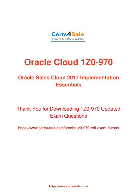 1Z0-970 Exam Dumps - Oracle Sales Management Exam Questions PDF