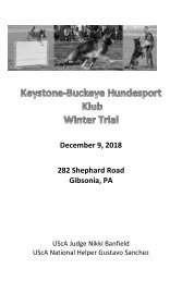 2018 Keystone Buckeye Hundesport Klub Winter Trial