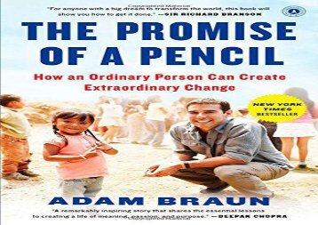 [+][PDF] TOP TREND The Promise of a Pencil: How an Ordinary Person Can Create Extraordinary Change  [DOWNLOAD] 