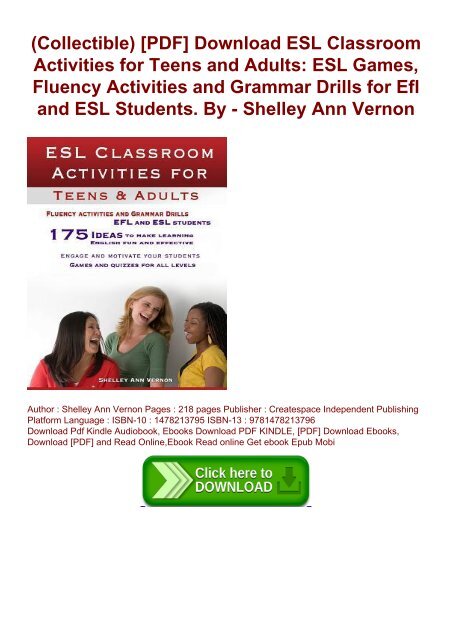 (Collectible) [PDF] Download ESL Classroom Activities for Teens and ...