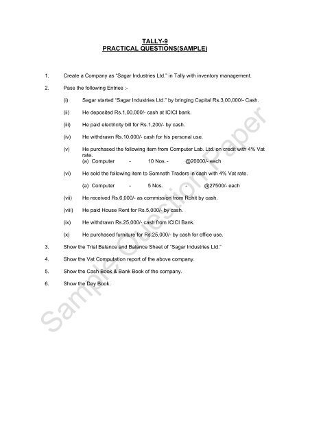 tally erp 9 question paper pdf tally erp 9 question paper pdf