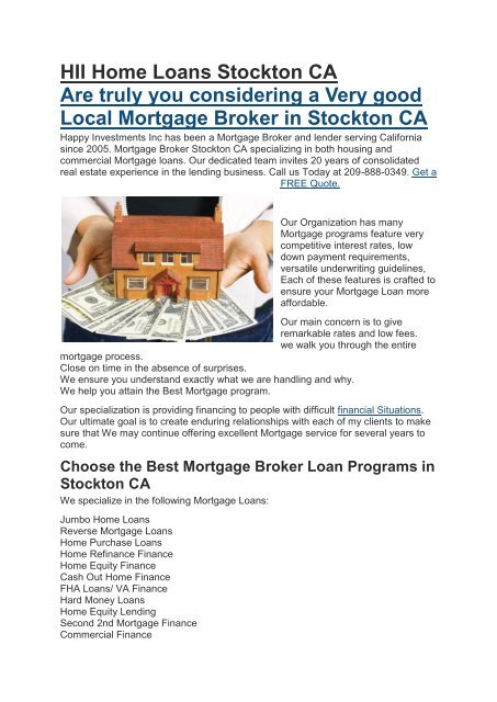 Hii Home Loans Stockton CA | 209-888-0349