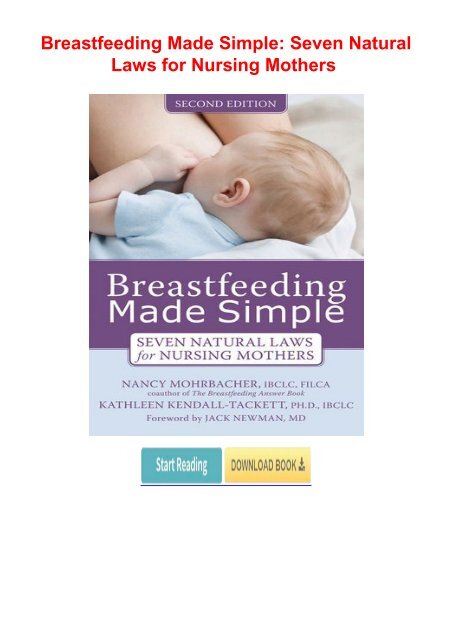 Book Breastfeeding Made Simple Seven Natural Laws For Nursing 