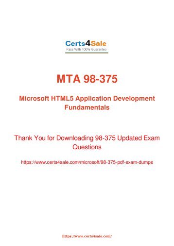 98-375 Exam Dumps - Microsoft Azure Exam Questions PDF