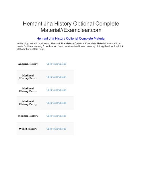Hemant Jha History Optional Complete Material Hemant Jha History Optional Complete Material