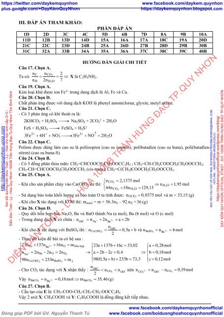 BỘ ĐỀ BIÊN SOẠN THEO CẤU TRÚC ĐỀ MINH HỌA CỦA BỘ GIÁO DỤC NĂM 2019 - MÔN THI THÀNH PHẦN HÓA HỌC - 17  ĐỀ CÓ HƯỚNG DẪN GIẢI CHI TIẾT