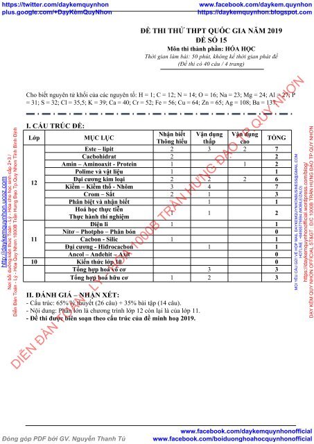 BỘ ĐỀ BIÊN SOẠN THEO CẤU TRÚC ĐỀ MINH HỌA CỦA BỘ GIÁO DỤC NĂM 2019 - MÔN THI THÀNH PHẦN HÓA HỌC - 17  ĐỀ CÓ HƯỚNG DẪN GIẢI CHI TIẾT